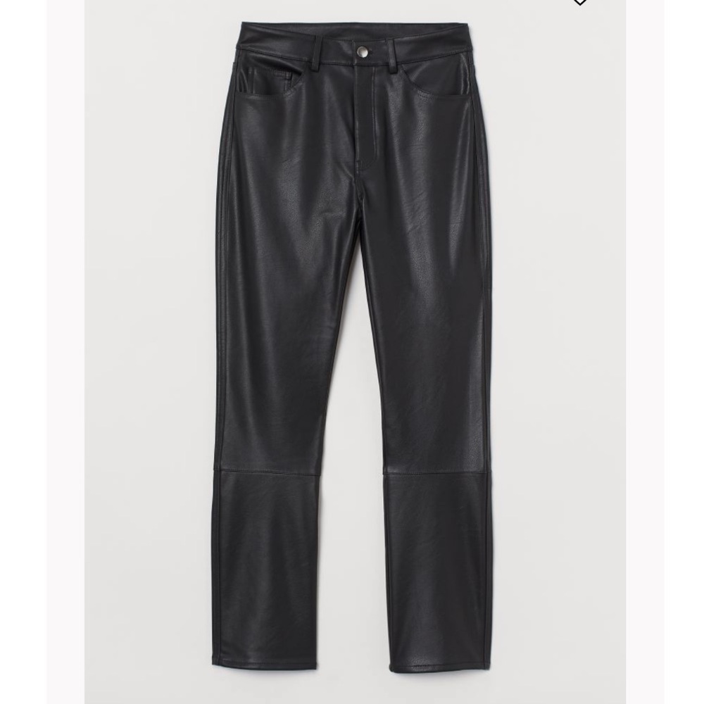 H&M FAUX LEATHER PANTS HIGH RISE
